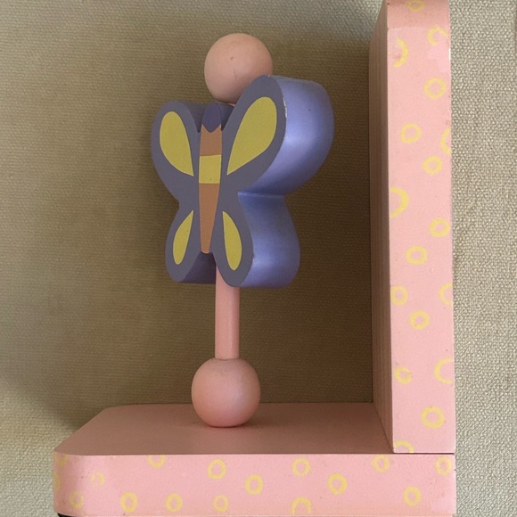 Charming Pink, Purple & Yellow Butterfly Bookend - Picture 3 of 6
